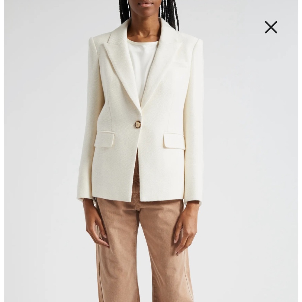 2024 Authentic Veronica Beard Cotton Blend Dickey Jacket in Ivory $998